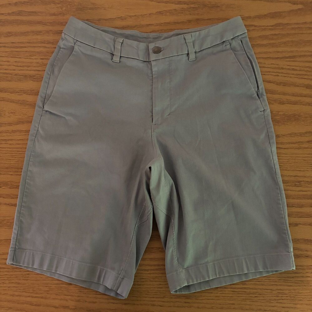Lululemon Golf Shorts Men's Gray Blue Dri-Fit Side Zip Pocket Logo Performance